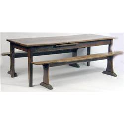 A PROVINCIAL OAK WORK TABLE