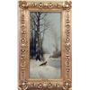 Image 1 : AN OIL ON CANVAS OF A FOX IN A SNOWY LANDSCAPE