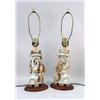Image 1 : A PAIR OF POLYCHROME-DECORATED BISQUE FIGURAL TABLE LAMPS