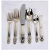 Image 1 : A GEORG JENSEN "ACORN" PATTERN STERLING SILVER FLATWARE SERVICE FOR EIGHT