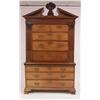 Image 1 : A GEORGE II CARVED AND FIGURED MAHOGANY CHEST ON CHEST SECRETAIRE