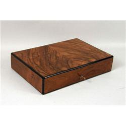 A DUNHILL CONTEMPORARY FIGURED WALNUT HUMIDOR