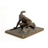 Image 1 : A SMALL PATINATED BRONZE FIGURE OF A CROUCHING INDIAN SCOUT, SIGNED C. KAUBA