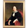 Image 1 : AN OIL ON CANVAS OF AN ELEGANTLY-DRESSED WOMAN