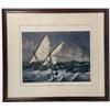 Image 1 : A FRAMED FRENCH MARINE SCENE PRINT