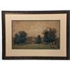 Image 1 : A FRAMED WATERCOLOR LANDSCAPE