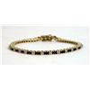 Image 2 : A 14K YELLOW GOLD DIAMOND AND SAPPHIRE LINE BRACELET