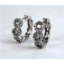 A PAIR OF 14K WHITE GOLD AND DIAMOND EARRINGS