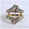 Image 1 : A 14K YELLOW GOLD AND BAGUETTE-CUT DIAMOND RING INSERT