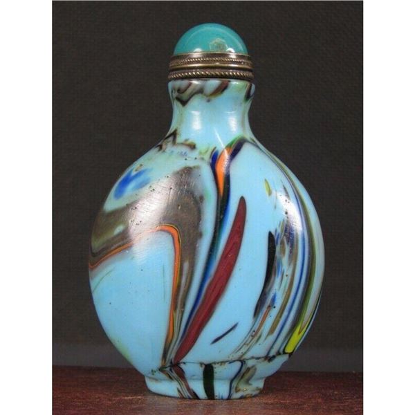 Vintage Chinese Peking Art Glass Snuff Bottle