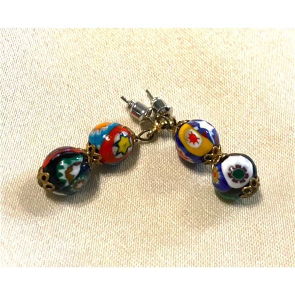 Vintage Venetian Murano Millefiori Earrings