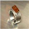 Image 2 : Orange Kyanite Rough Gemstone Sterling Ring