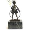 Image 2 : Little Girl Playing With Hoop Bronze Sculpture