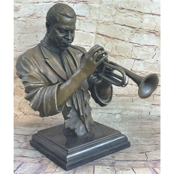 Jazz Musician Signed Bronze Sculpture