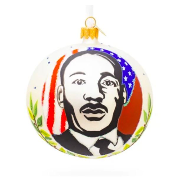 Martin Luther King Glass Ornament