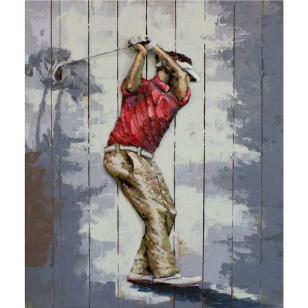 Large Size Mixed Media Artwork, Golfer