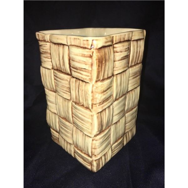 Mid Century Shawnee Woven Design Pottery Vase