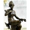 Image 1 : Girl With Bird Bronze Sculpture