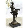 Image 2 : Girl With Bird Bronze Sculpture