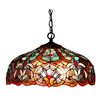 Image 1 : Multicolored Double Lit Stained Art Glass Table Lamp