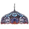 Image 2 : Multicolored Double Lit Stained Art Glass Table Lamp