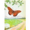 Image 1 : 1920's Gulf Fritillary Butterfly Color Lithograph Print