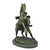 Image 3 : Cowboy With Rearing Horse Bronze Sculpture