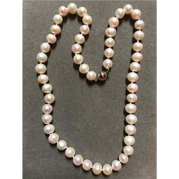 7-8mm White Cultured Pearl 18" Necklace