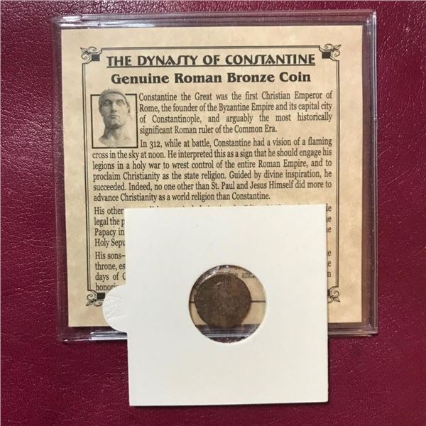 4th Century AD Roman Bronze Nummus Coin, Constantine