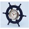 Image 2 : Nautical Wood Chrome Ship's Wheel Clock