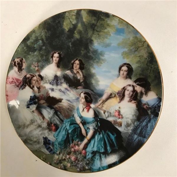 Limoges Porcelaine Dessert Plate, Victorian Ladies