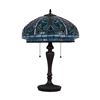 Image 2 : Victorian Style 2-Light Stained Art Glass Lamp