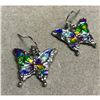 Image 1 : Butterfly Multi-color Enameled Earrings