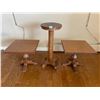 Image 1 : Wood Side Tables on Pedestal with 4 Legs x2 & Wooden Plant Stand on Pedestal with 4 Legs