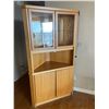 Image 1 : Wood Corner Cabinet with Glass Doors & Inside Lighting 39"w x 70.5h x 20"d