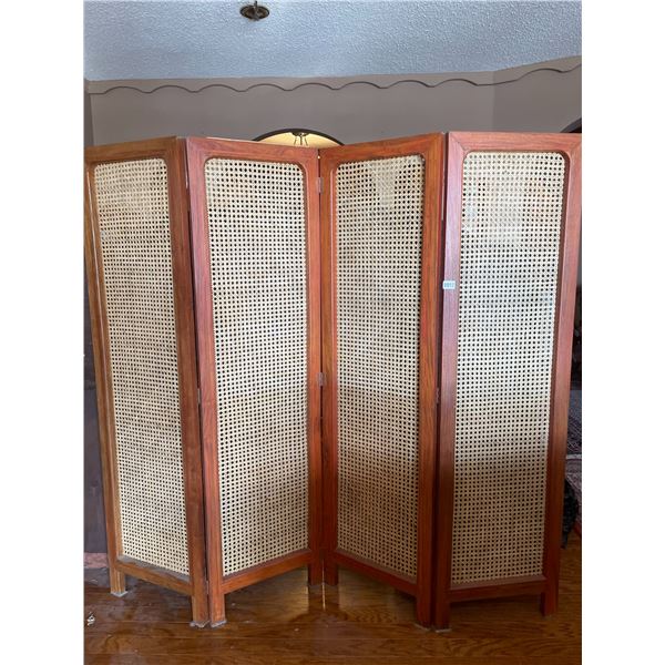 Four Panel Wicker Room Divider 66" Long x 66" High