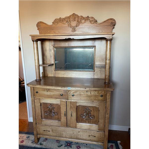 Vintage Sideboard with Mirror 46"w x 19"d x 79"h (One Piece, Some Damage)