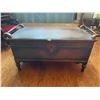 Image 1 : Wooden Vintage Red Seal Cedar Chest with Handles (Has Broken Leg) 44"w x 19.5"d x 22"h
