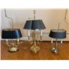 Image 1 : Mid-century Modern Candelabra Lamps with Black Shades x3