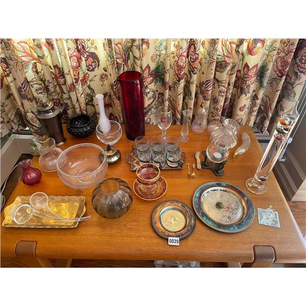 Vases - Silver Plated Plates - Glassware - Bowls - Candle Lamp - Ladles etc...