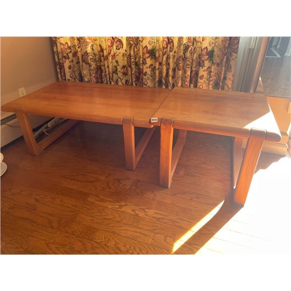 Wood Coffee Table 46"w x 30"d x 16"d with Matching End Table