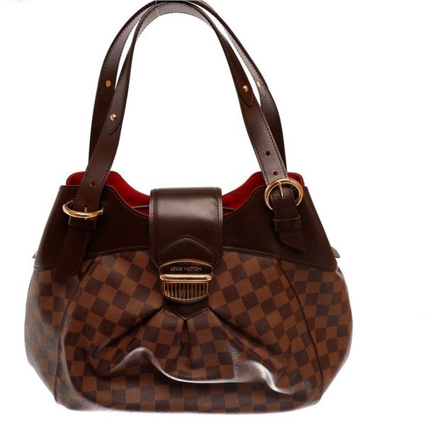 Louis Vuitton Damier Ebene Canvas Leather Sistina GM Bag