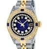 Image 1 : Rolex Ladies Yellow Gold Stainless Steel Blue String Diamond Lugs Datejust Servi