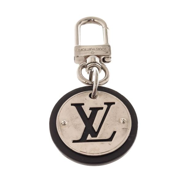 Louis Vuitton Silver Black Cut Circle Key Holder