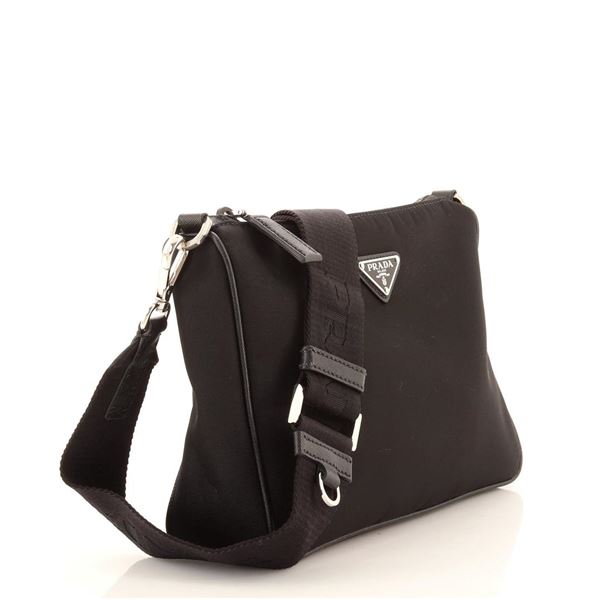 Prada Black Tessuto Re-Edition Zip Small Messenger Bag