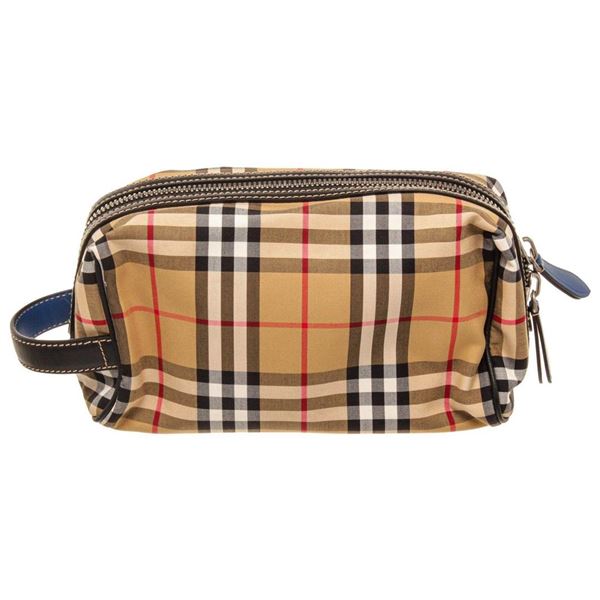 Burberry Tan Patent Leather Cosmetic Pouch