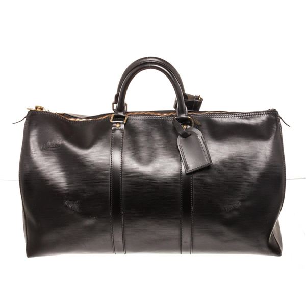 Louis Vuitton Black Epi Leather Keepall 50cm Travel Bag