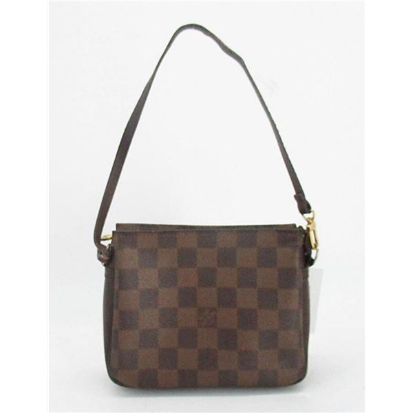 Louis Vuitton Damier Ebene Canvas Leather Trousse Bag