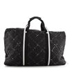 Image 2 : Chanel Black Printed Nylon Travel Line Large Duffle Bag