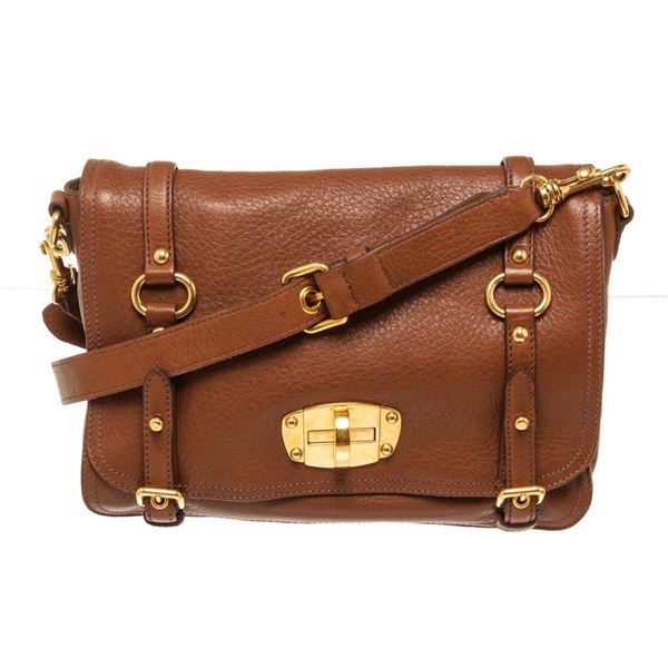 Miu Miu Brown Leather Small Shoulder Bag
